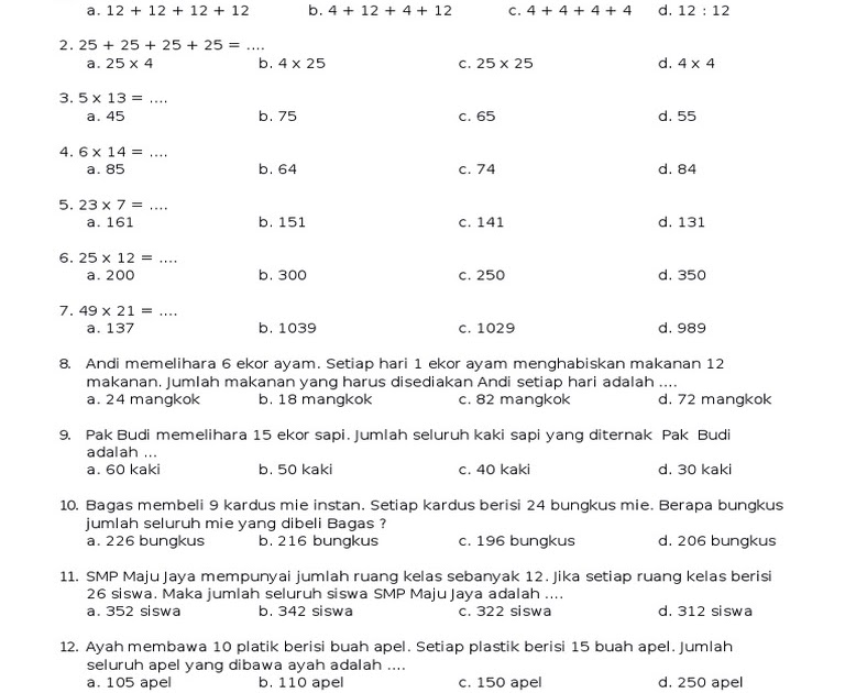 7 Rahasia Cepat Menjawab Soal Cerita Matematika Operasi Hitung Campuran Kelas 3 SD