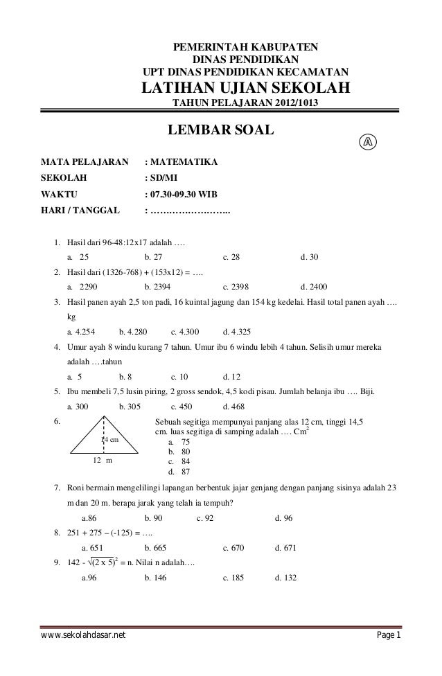 7 Rahasia Lolos Ujian Sekolah Mtk Kelas 6 Dengan Nilai Sempurna Tanpa Harus Stres