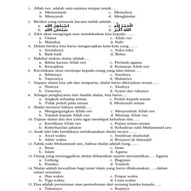 Bocoran Soal Agama Kelas 3 Semester 2 yang Sering Keluar di Ujian Tahun 2026 Ini