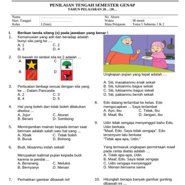 Bocoran Soal UTS Tema 5 Kelas 3 dan Kunci Jawaban Ini Ternyata Sering Keluar Saat Ujian