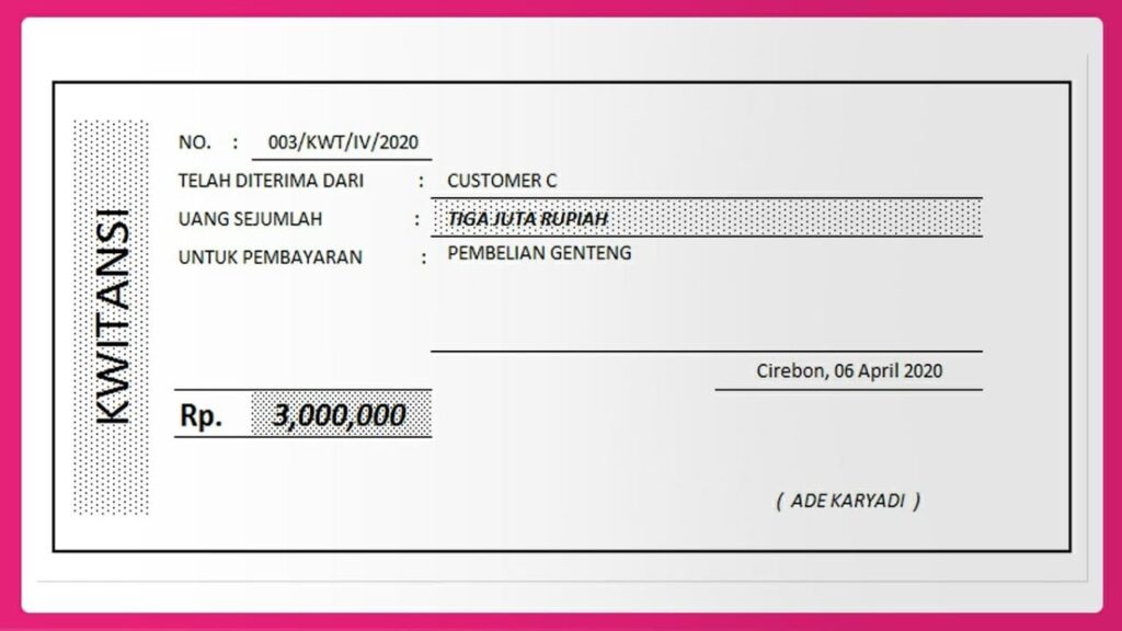 Cara Membuat Kwitansi di Word dan Excel Bisa Copas - KantorKu