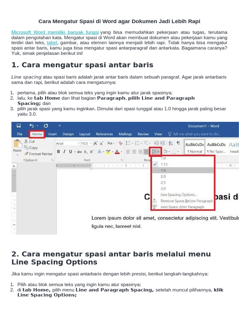 Cara Rapi Spasi di Microsoft Word PDF