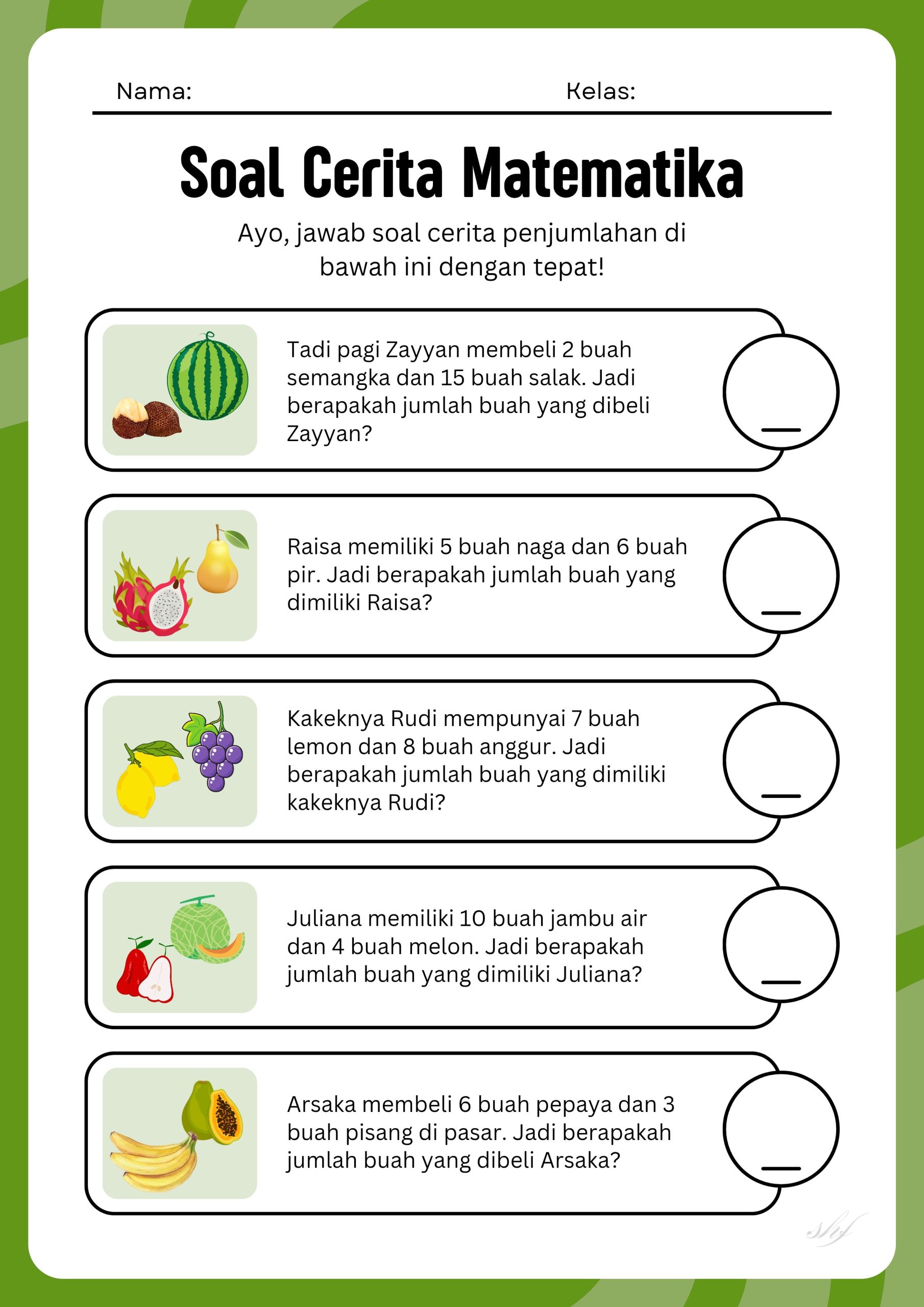 5 Contoh Soal Cerita Matematika Kelas 1 SD Semester 2 yang Wajib Dikuasai Orang Tua