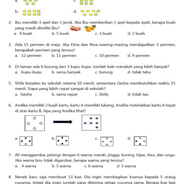 7 Kumpulan Soal Olimpiade Matematika SD Kelas 1 dan Pembahasannya PDF yang Wajib Dicoba