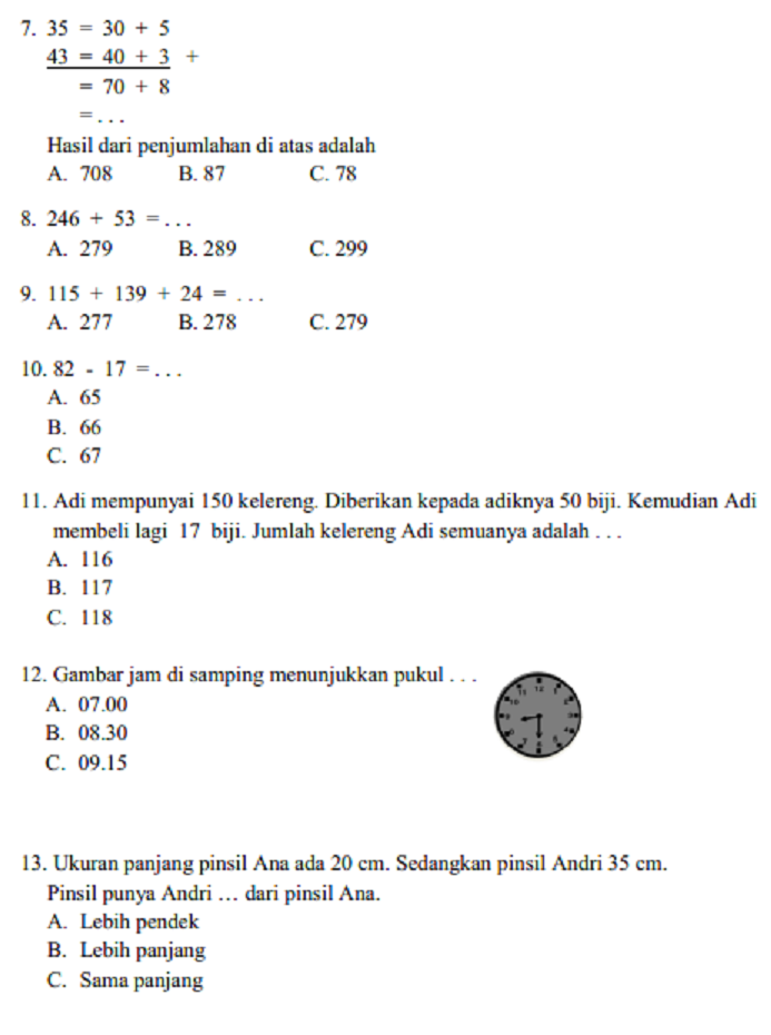 Contoh Soal UAS MI Kelas 2 Terbaru 2026: 20 Soal Matematika Semester 1 Lengkap dengan Kunci Jawaban yang Wajib Diketahui