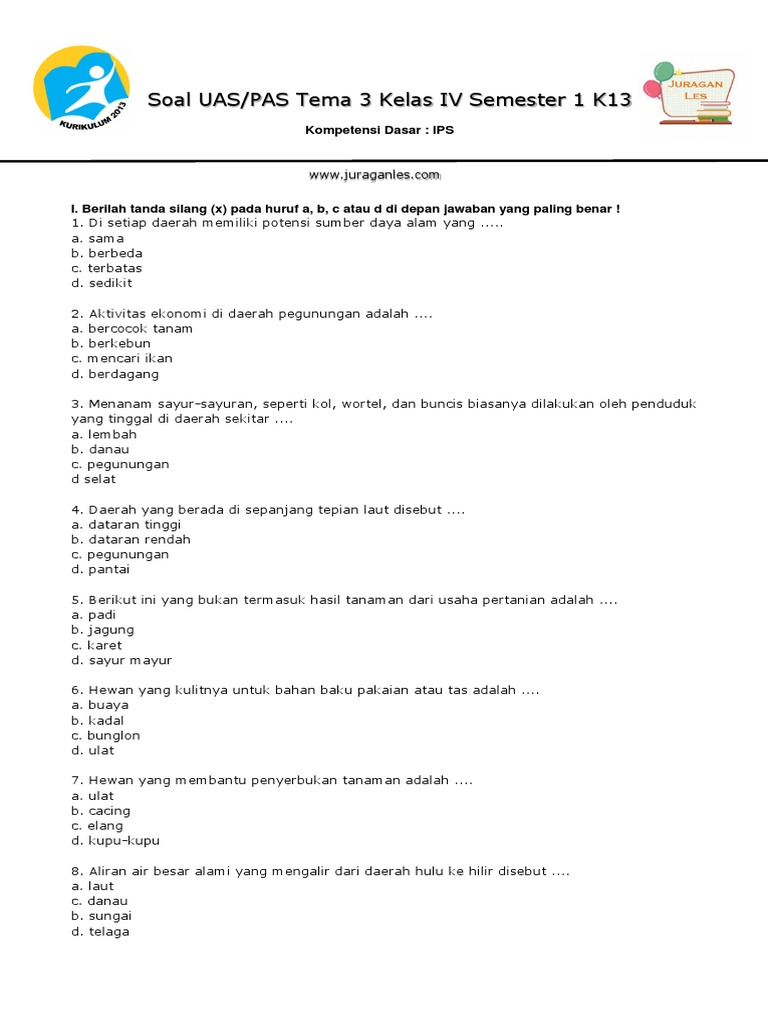 Download Soal PAS IPS Kelas 4 Semester 1 Kurikulum 13, Ternyata Ini 5 Bentuk Soal yang Sering Muncul di Ujian 2026