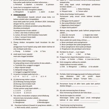 Kunci Sukses Ujian 2026 Ternyata Download Soal PAS Bahasa Indonesia Kelas 4 SD 2018 K.13