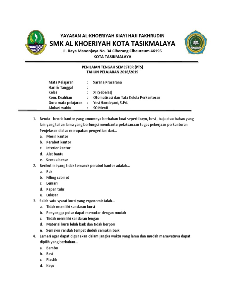 Soal dan Jawaban Sarana dan Prasarana Kelas 12 Semester 2: 7 Materi Wajib Tahu Agar Lulus Ujian 2026