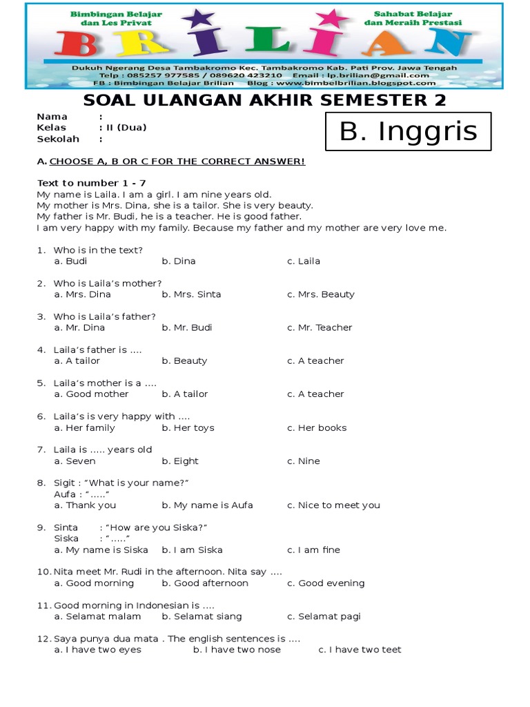 Terbukti! 5 Cara Cepat Kuasai Contoh Soal Bahasa Inggris Peminatan Kelas 20 Semester 2
