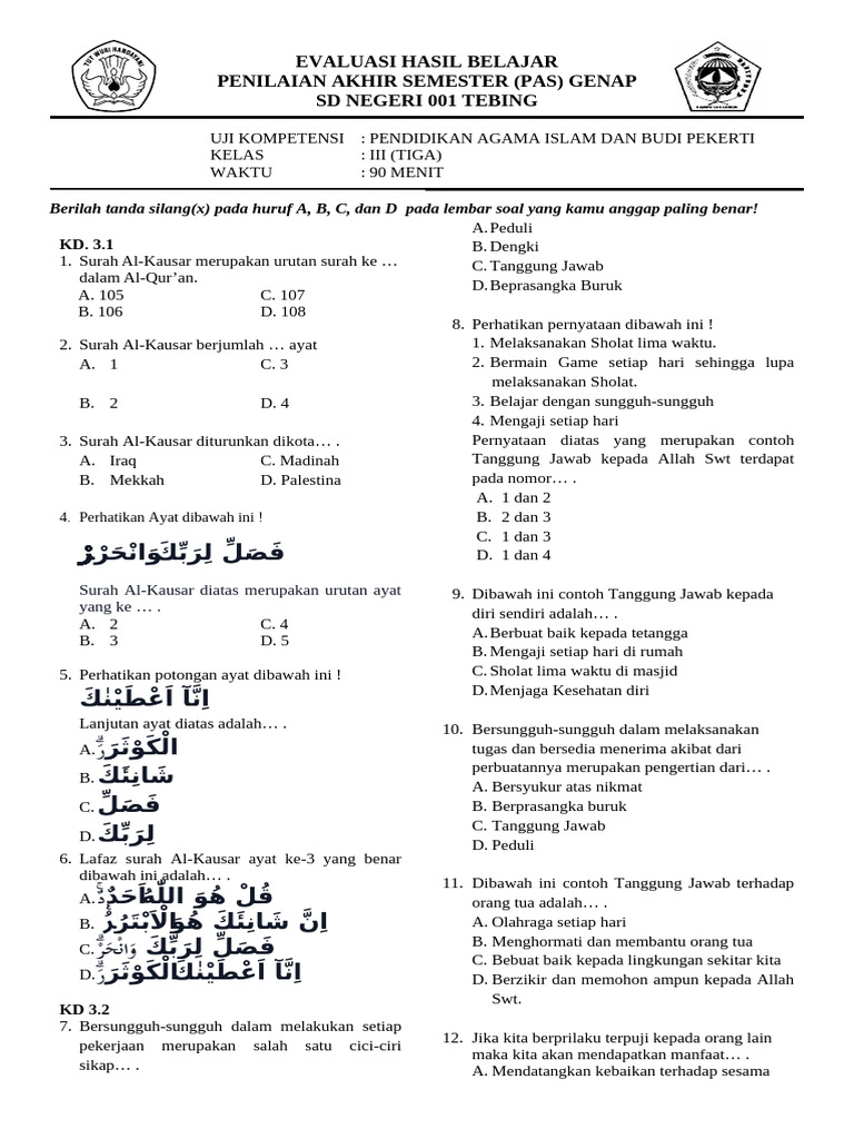 Terbukti Mudah Kuasai soal pas kelas 3 semester 2 pdf dengan 7 Tips Praktis Sebelum Ujian