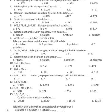 Ternyata Ini Dia Contoh Soal Ujian Kelas 3 SD Semester 1 yang Wajib Dipelajari Sebelum Terlambat