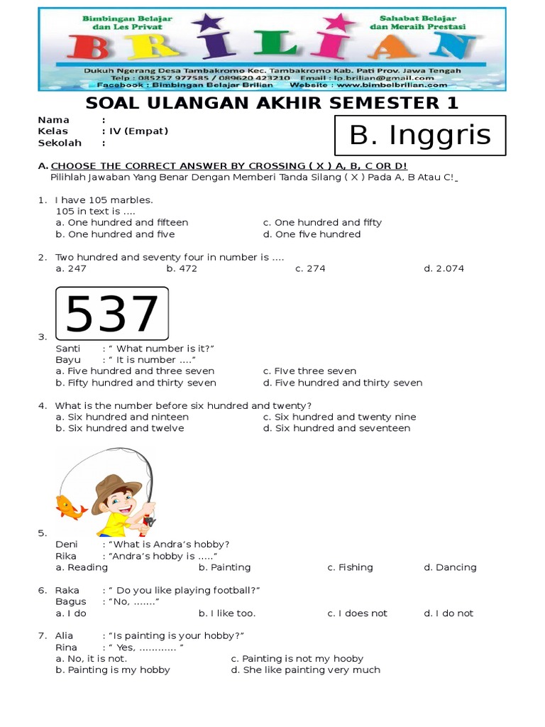 Ternyata Ini Sumber Download Soal PAS 1 Bahasa Inggris Kelas 4 yang Paling Dicari Guru dan Orang Tua