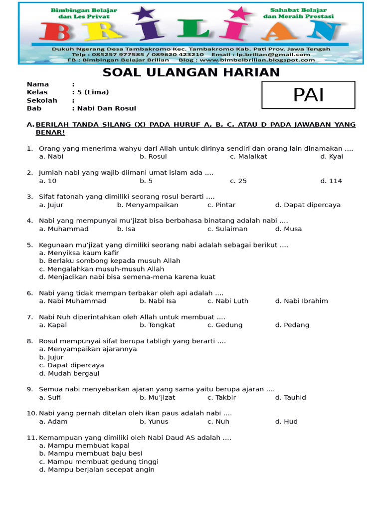 Download Soal PAI Kelas 4 Semester 2 UKK Terbaru 2026 Lengkap Kunci Jawaban dan 7 Tips Lulus Ujian