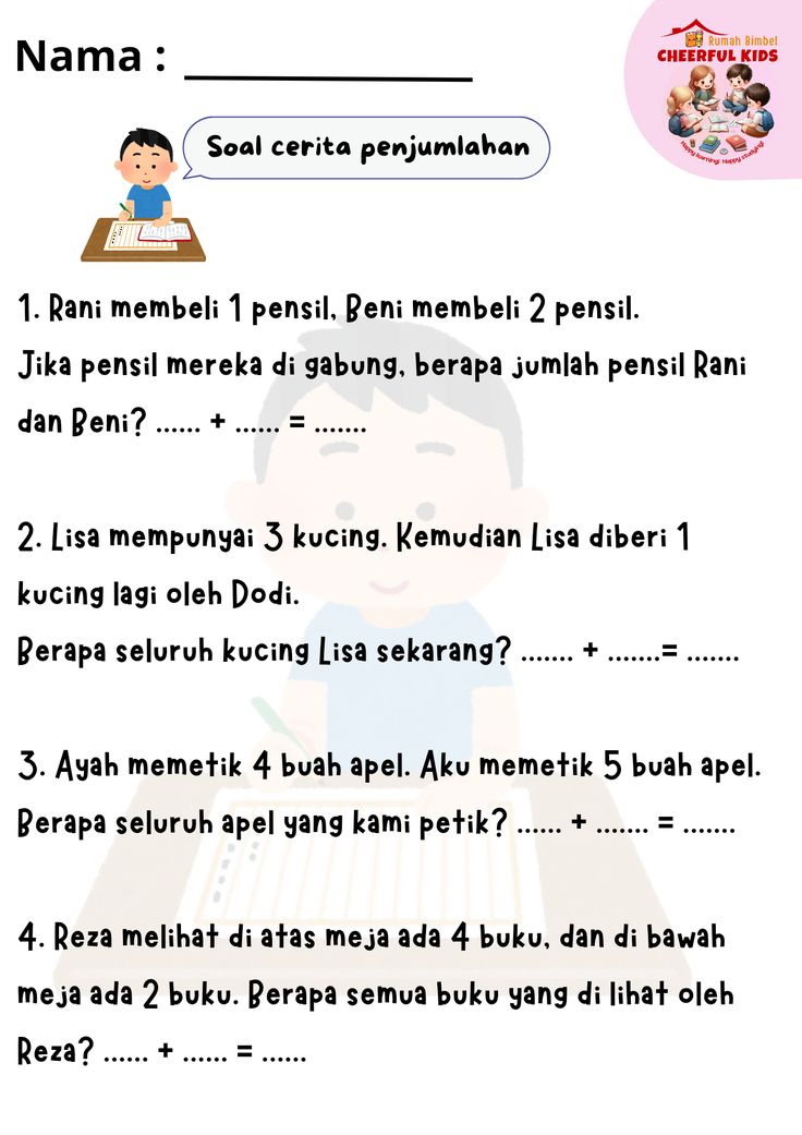 4 Cara Membuat contoh soal cerita matematika penjumlahan kelas 1 yang Memikat Anak