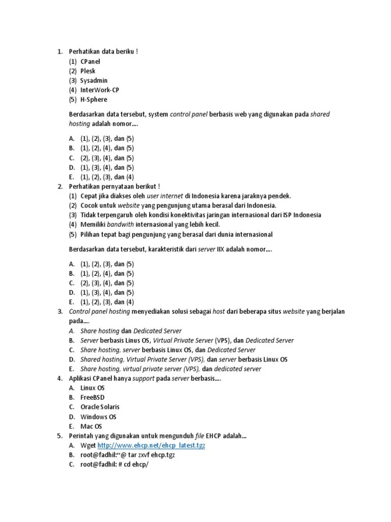 Terbukti! 5 Contoh Soal dan Jawaban Administrasi Server Semester 1 Kelas 12 Sebelum Ujian