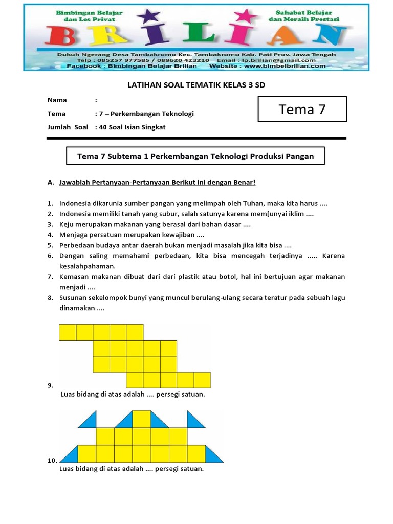 7 Rahasia soal tema 7 kelas 3 ttg perkembangan teknologi yang Wajib Tahu Sekarang
