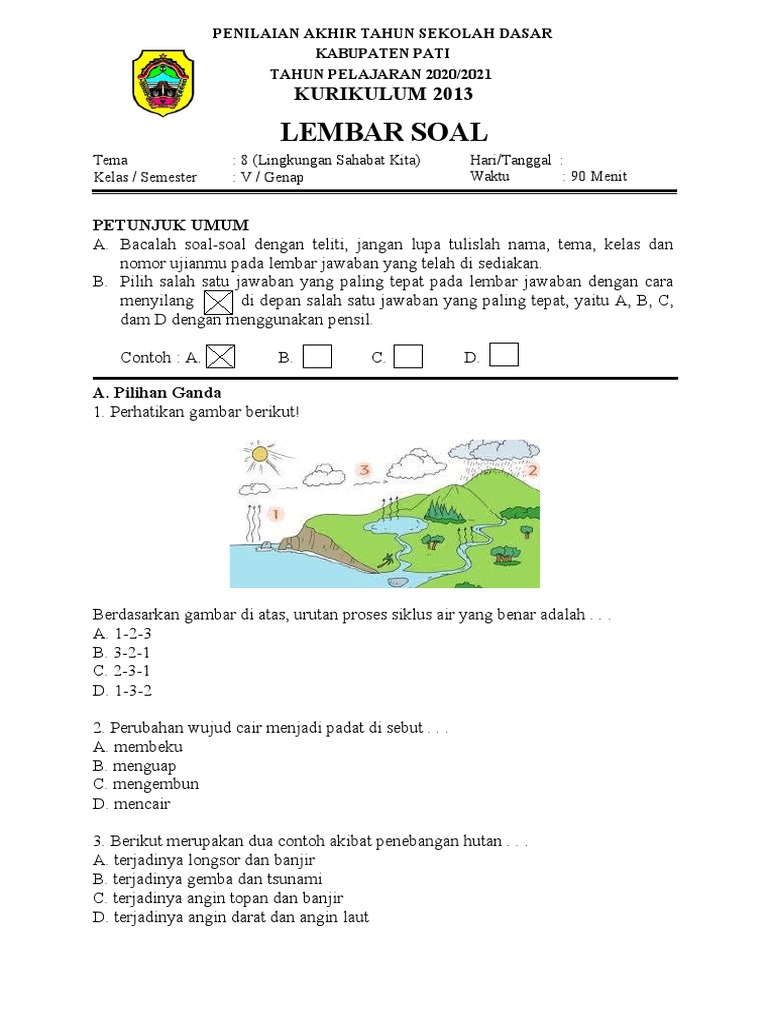 Hati-hati Salah Jawab! Ini Bocoran soal tema 8 sub tema 4 kelas 5 Terbaru