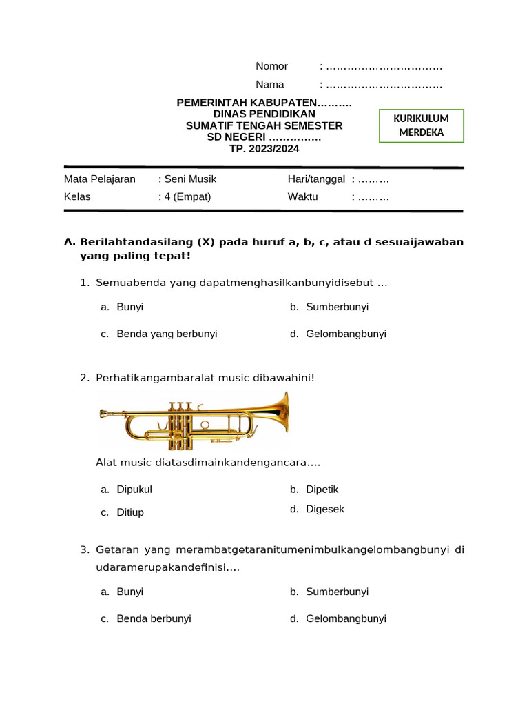 Rahasia Cepat Bisa Jawab Soal Seni Musik Kelas 4 SD Semester 2 yang Wajib Tahu