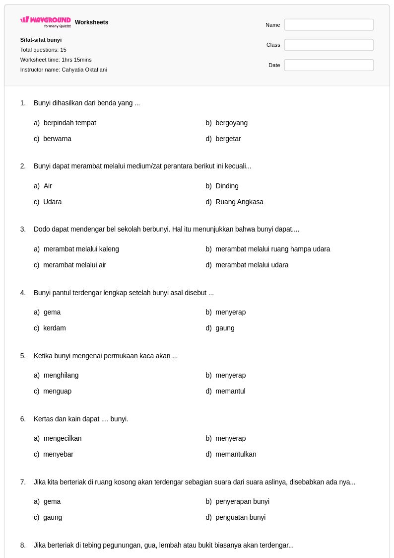 Rahasia Cepat Jawab Soal Sifat Sifat Bunyi Kelas 4 SD Agar Nilai Langsung Meluncur Tinggi