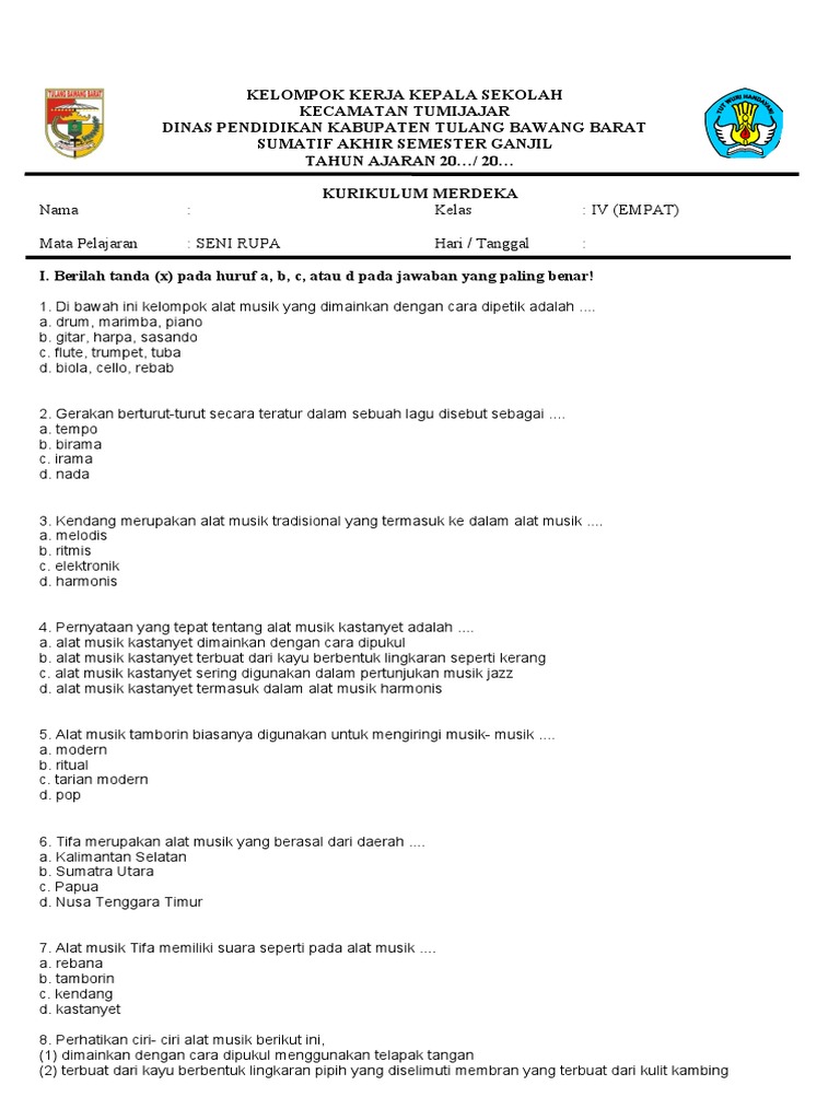 Rahasia Nilai Sempurna Kerjakan Soal Seni Music Kelas 4 Semester 1 Ternyata Mudah Sekali