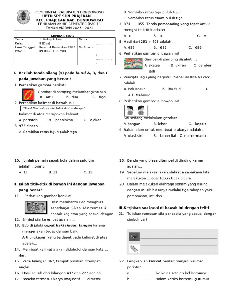 Rahasia Nilai Sempurna dengan Latihan Soal Harian Kelas 2 Tema 1 Sub Tema 2 Terbaru