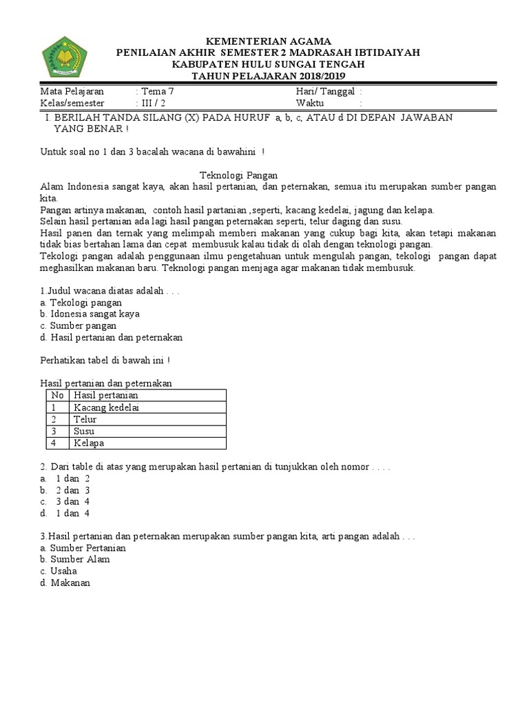 Rahasia Skor Sempurna Kerjakan Soal Tema 7 Kelas 3 Sem 2 Ternyata Sangat Mudah