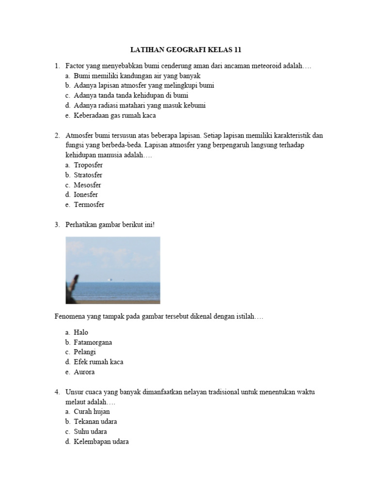 Rahasia Sukses Ujian Ternyata Pakai Latihan Soal Geografi Kelas XI Semester 2 Ini