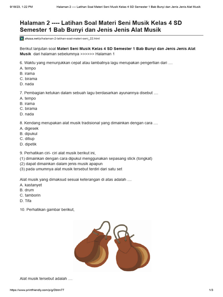 Ternyata Begini Kunci Jawaban Soal Sifat Bunyi Kelas 4 SD Agar Nilai Sempurna