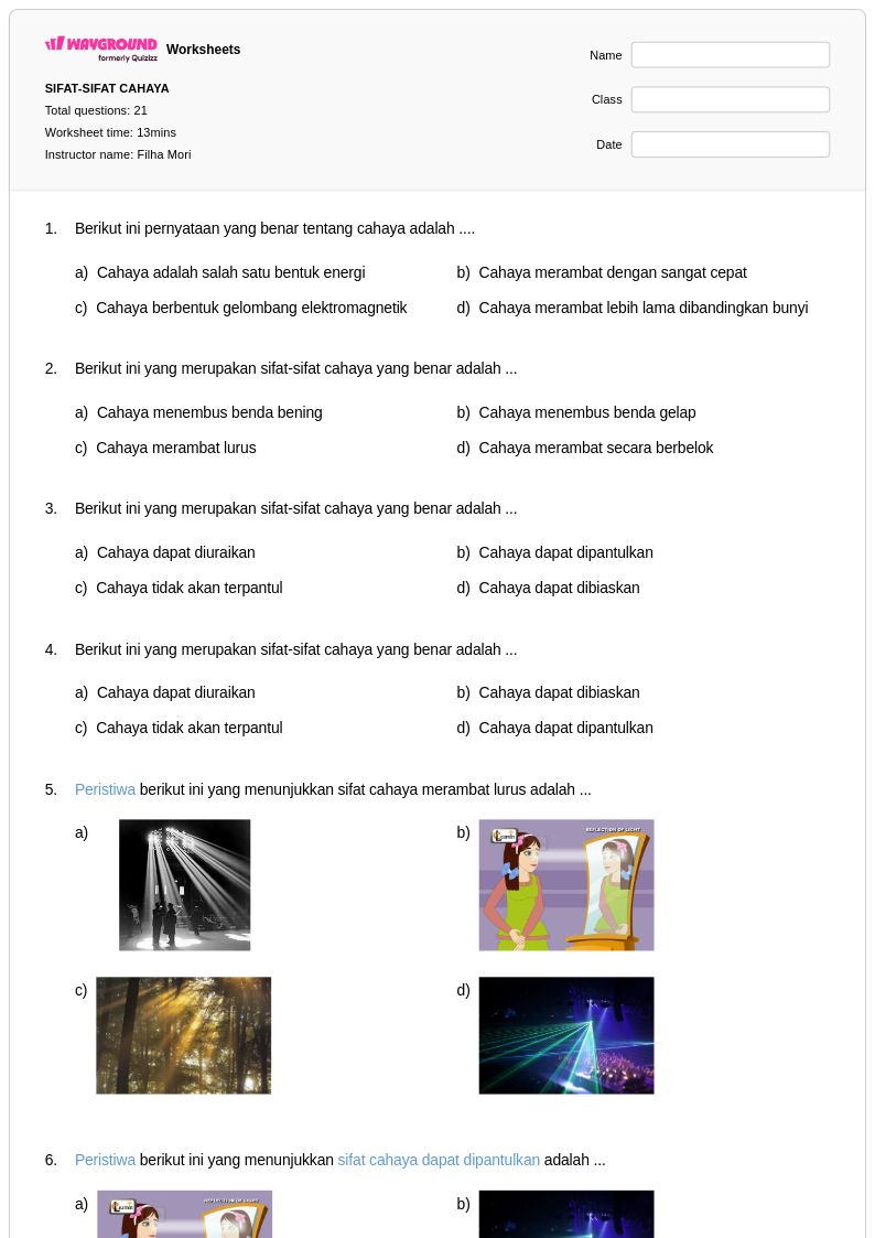 Ternyata Ini Kunci Jawaban Soal Sifat Sifat Cahaya Kelas 4 SD yang Sering Keluar