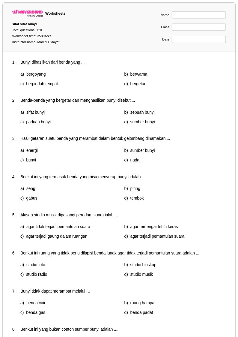 Wajib Tahu! 10 Soal Sifat Sifat Bunyi Kelas 4 SD Ini Ternyata Sangat Menantang
